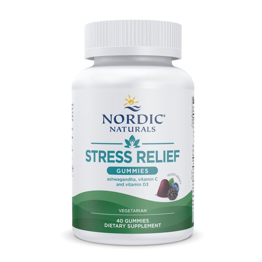 Nordic Naturals Stress Relief Gummies bottle (Mixed Berry) front view