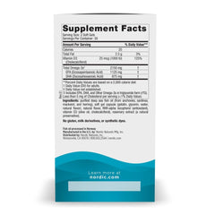 Back view of Nordic Naturals Ultimate Omega 2X Lemon bottle label
