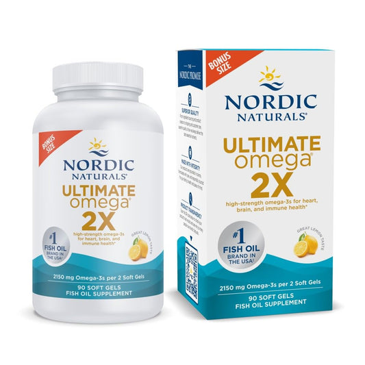 Bottle of Nordic Naturals Ultimate Omega 2X Lemon