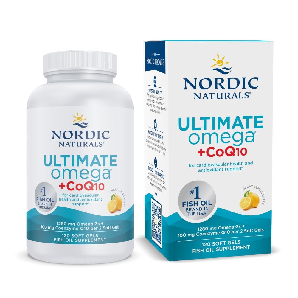 Nordic Naturals Ultimate Omega + CoQ10 Lemon bottle and label