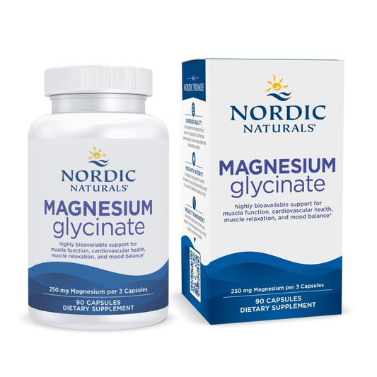 Nordic Naturals Vegetarian Magnesium Glycinate Capsules bottle - unflavored, 90 count