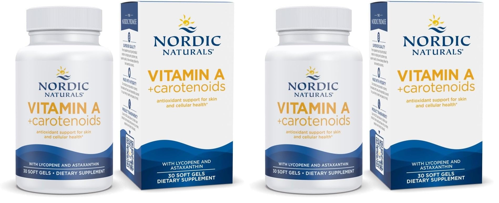 Nordic Naturals Vitamin A + Carotenoids bottle with 30 soft gels