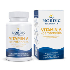 Nordic Naturals Vitamin A + Carotenoids bottle with 30 soft gels (hero image)