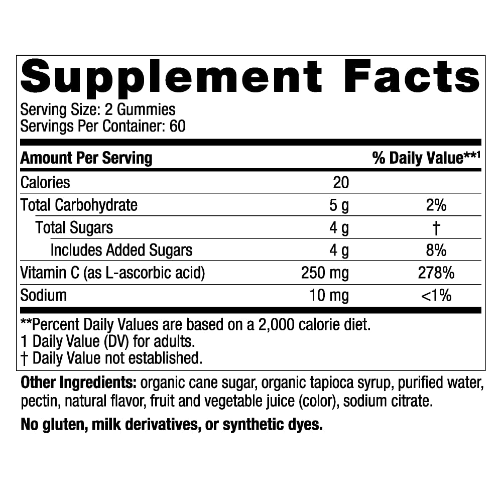 Close-up of Tart Tangerine gummies showing bright color for daily vitamin C