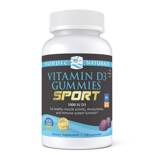 Nordic Naturals Vitamin D3 Gummies Sport Wild Berry bottle with label