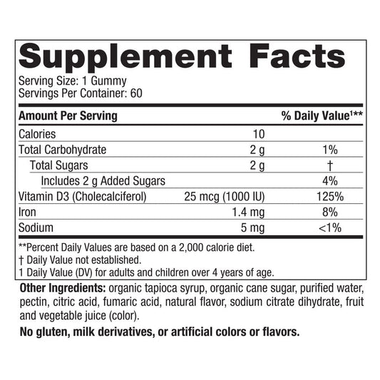 Bottle and label of Nordic Naturals Vitamin D3 Gummies Wild Berry 2-pack
