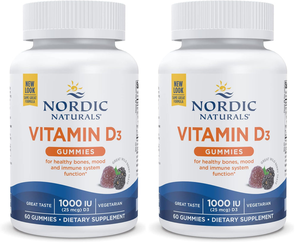 Front view of Nordic Naturals Vitamin D3 Gummies Wild Berry 2-pack