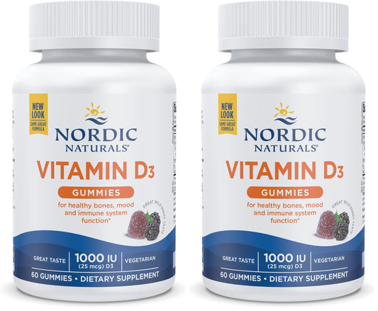 Front view of Nordic Naturals Vitamin D3 Gummies Wild Berry 2-pack