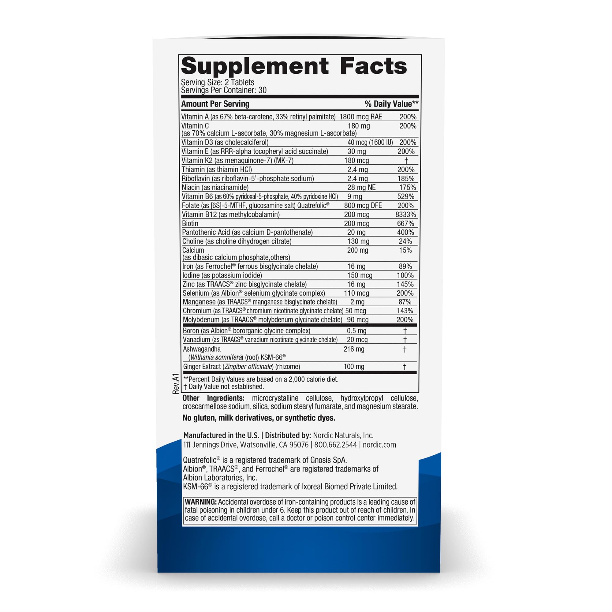 Product packaging for Nordic Naturals Women’s Multivitamin Extra Strength