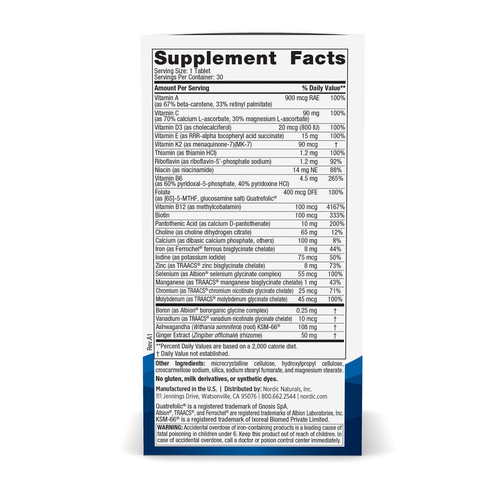 Close-up of Women's Multivitamin One Daily tablet