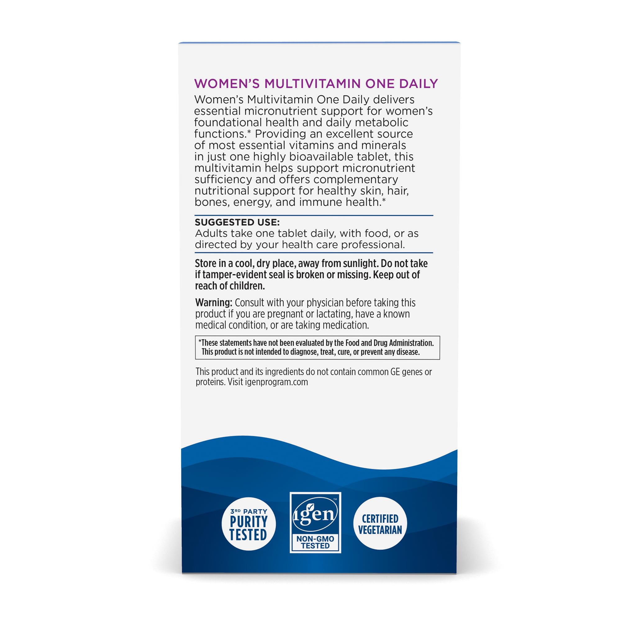 Label highlighting 20 essential nutrients