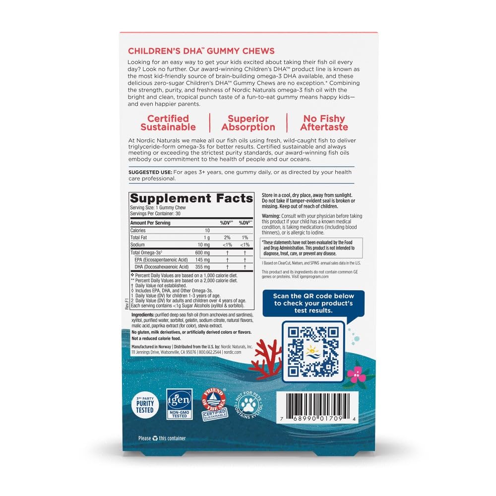 Back of packaging with directions and nutrition facts