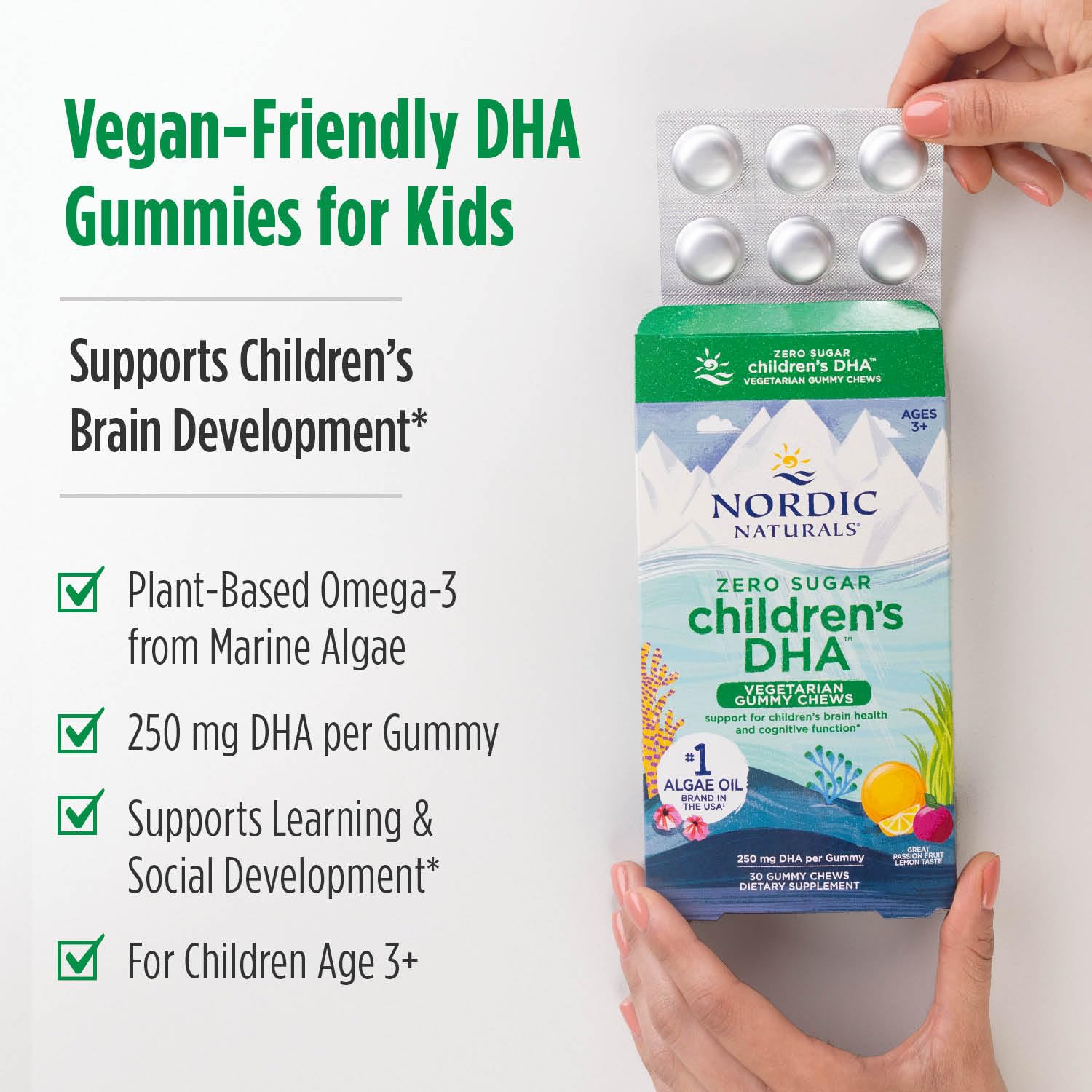 Vegan algae oil DHA source illustration