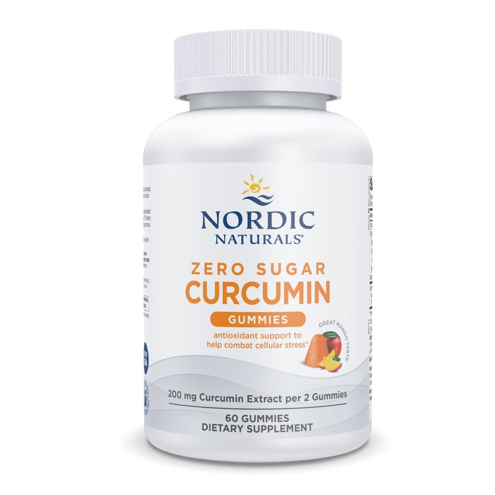 Nordic Naturals Zero Sugar Curcumin Gummies Mango 60-count bottle