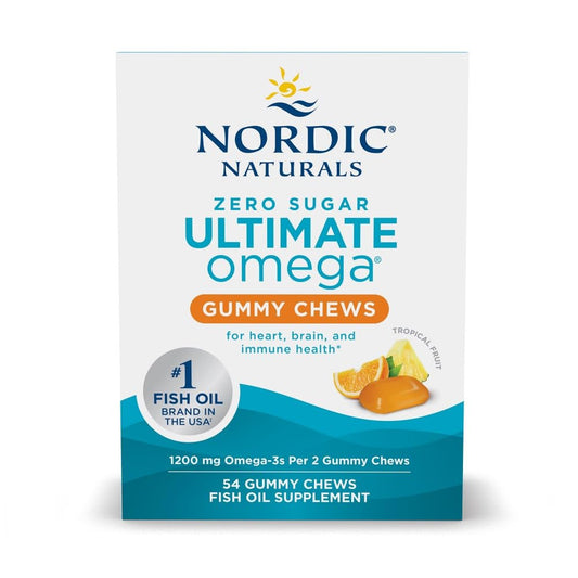 Nordic Naturals Zero Sugar Ultimate Omega Gummy Chews - Tropical Fruit - 54 Gummies