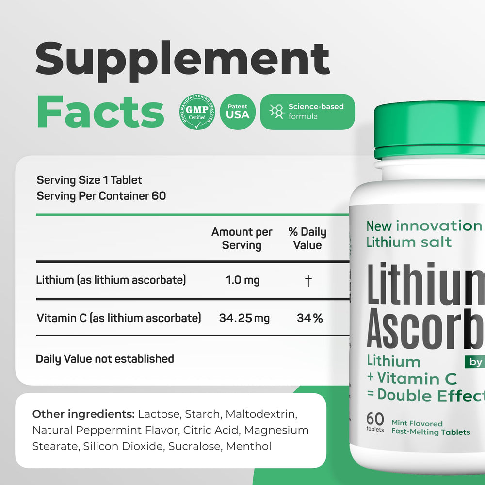 Mood stability and cognitive focus supported by microdose lithium