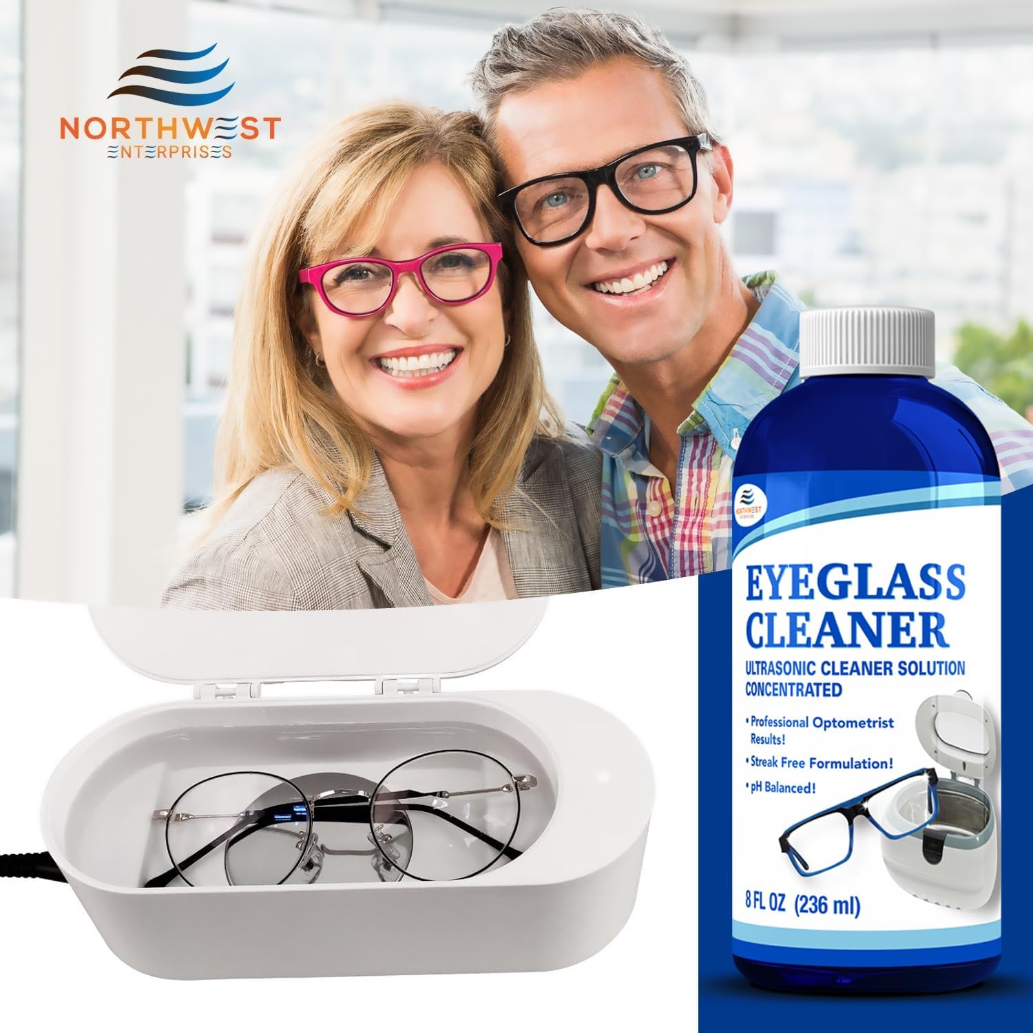 Highly concentrated ultrasonic eyeglass cleaner formula