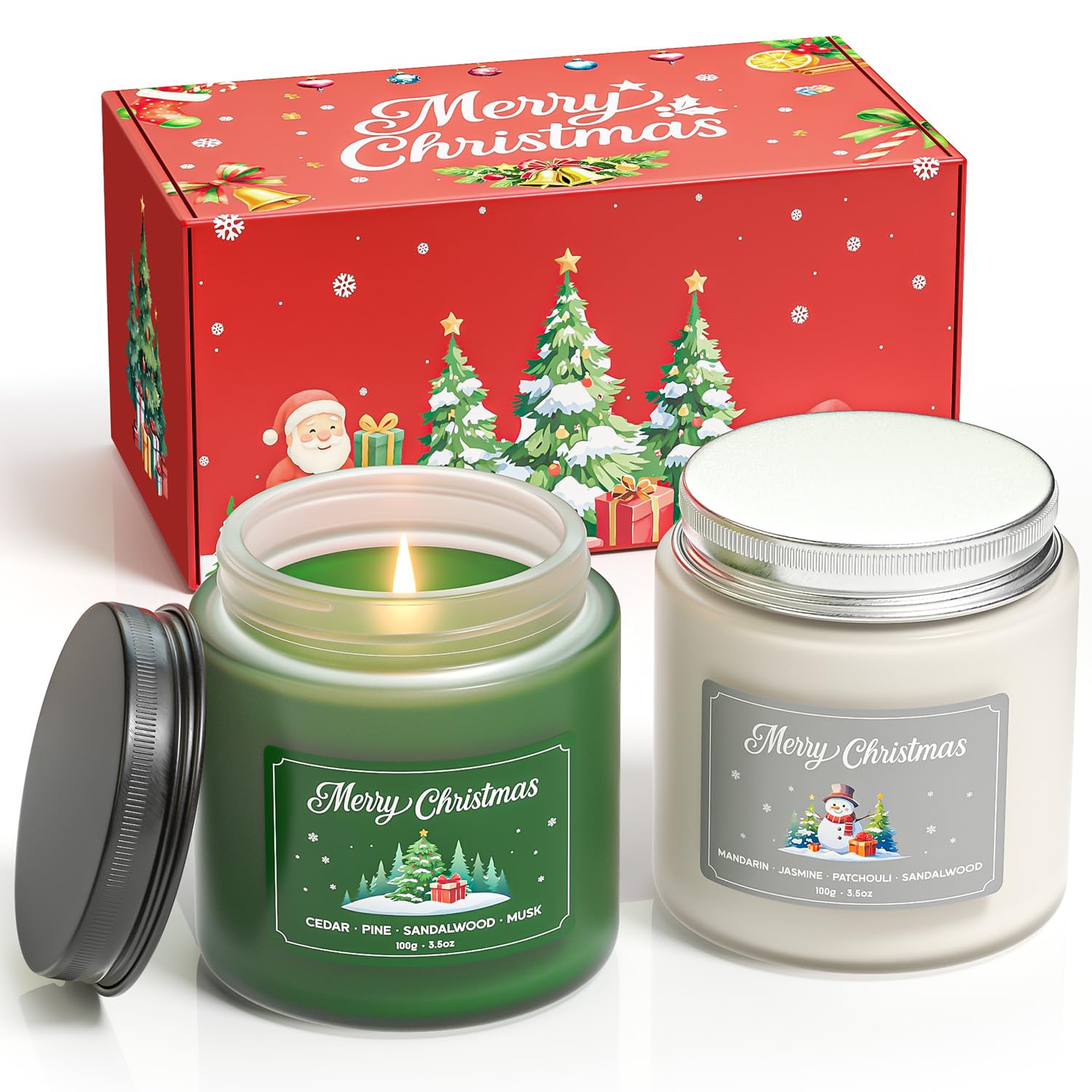 NORVENCE Christmas Candles Gift Set box