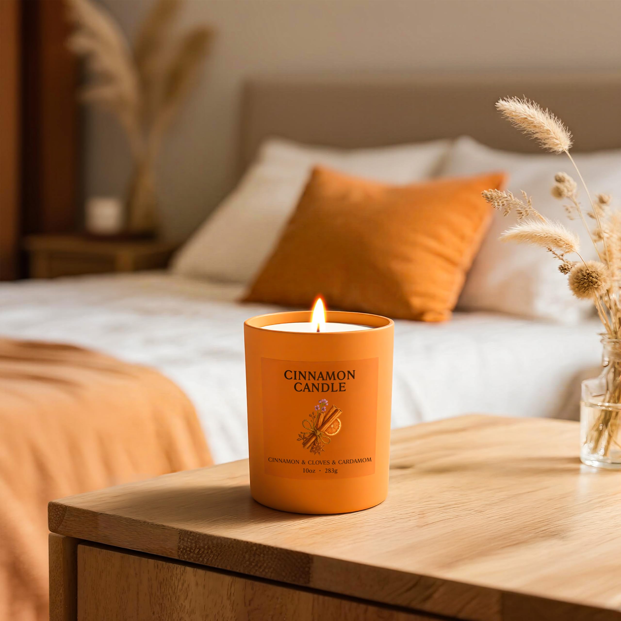 Gift-ready NORVENCE Cinnamon Candle packaging