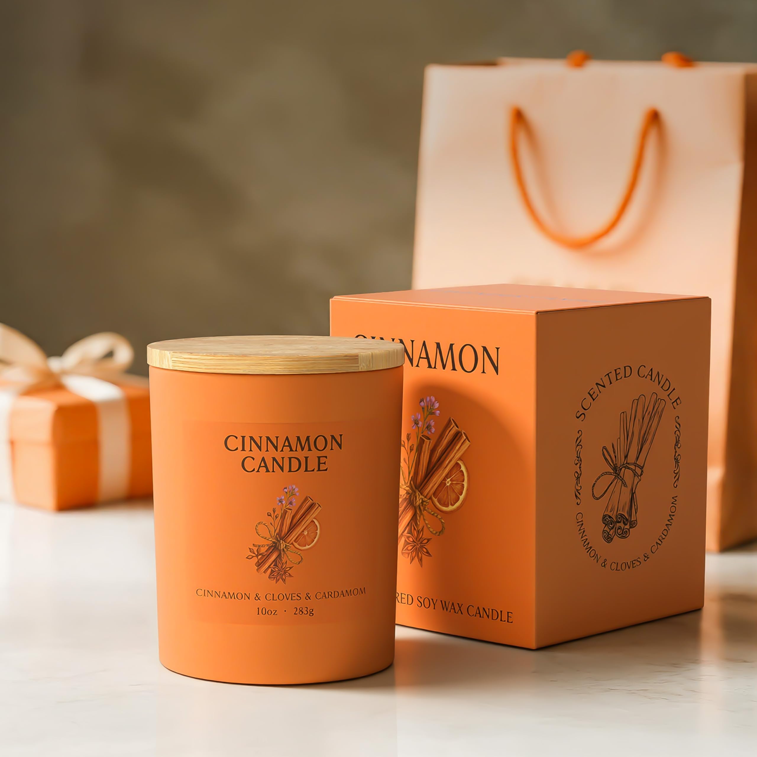 Soft ambient light from NORVENCE Cinnamon Candle
