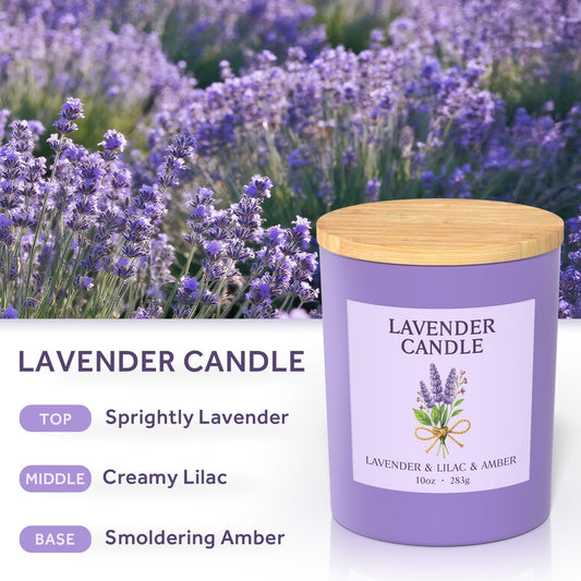Close-up of lavender candle fragrance notes