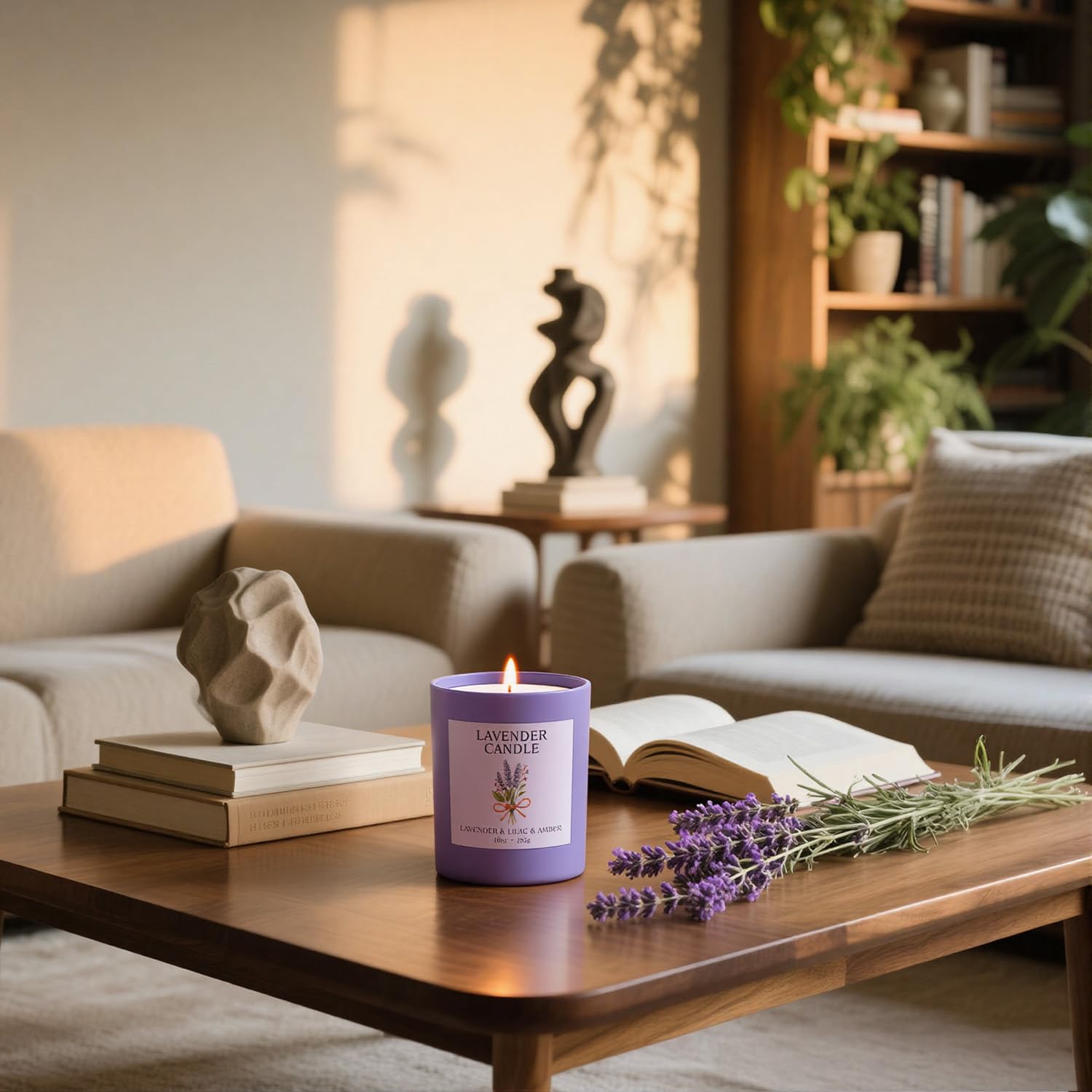 Candle burn time indicator of 70 hours for NORVENCE Lavender Candle