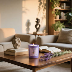 Candle burn time indicator of 70 hours for NORVENCE Lavender Candle