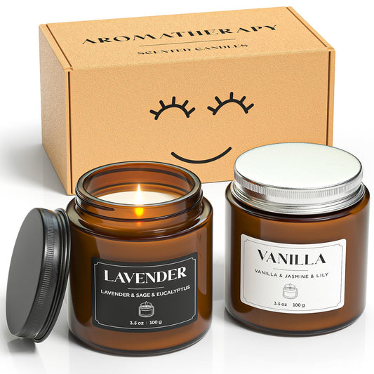 NORVENCE Scented Candles Gift Set with black and white packaging
