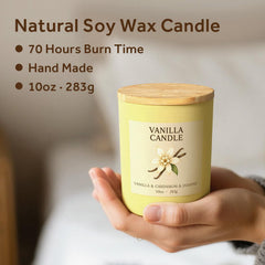 10oz soy wax candle burning with even melt pool