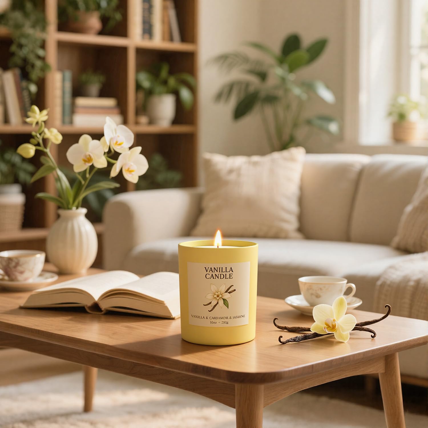 Hand-poured candle being prepared with premium fragrance oils