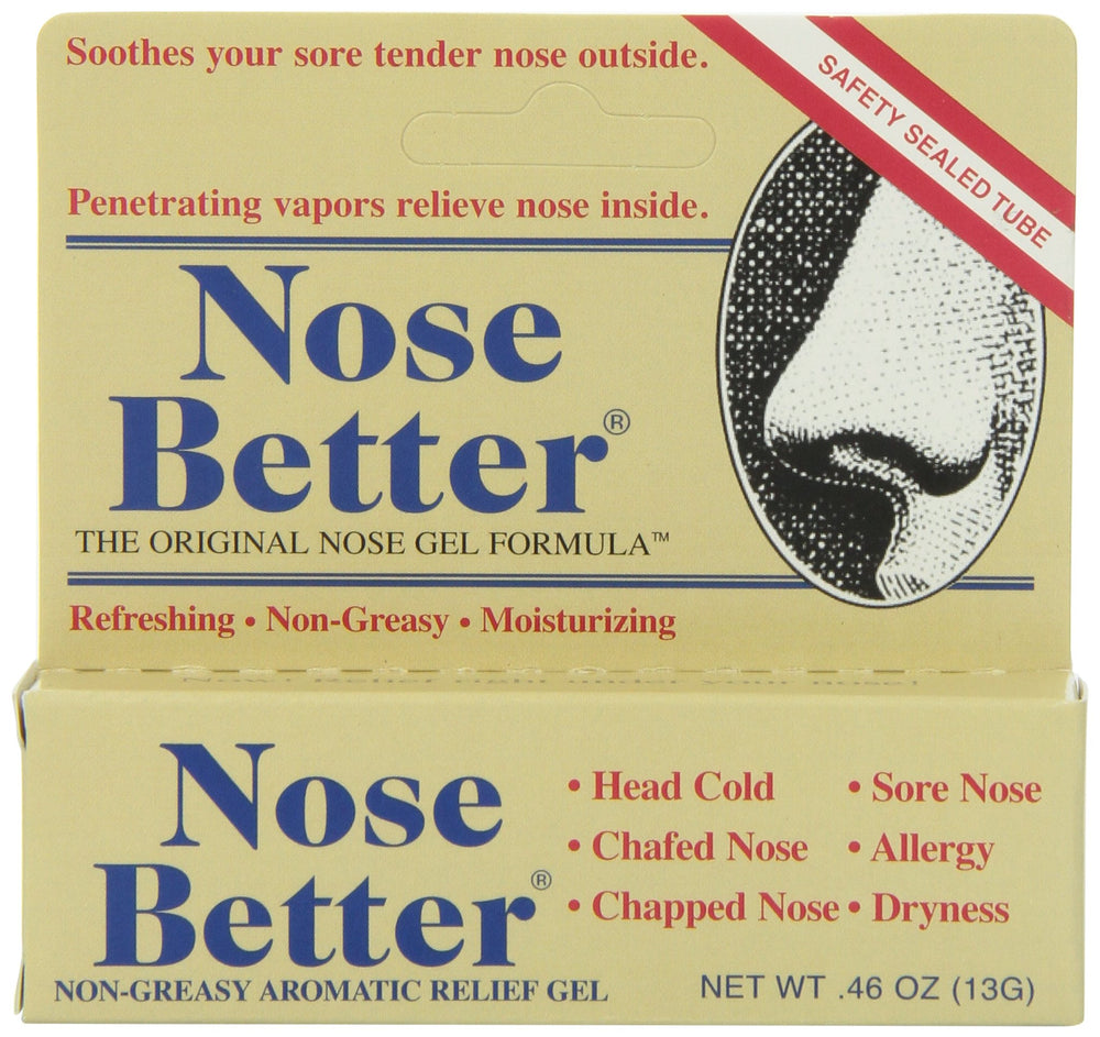 Nose Better non-greasy relief gel application close-up for soothing nasal comfort.