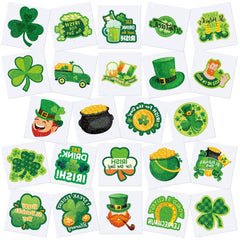Nosiny glitter tattoos sheet 01 with shamrocks for festive facial decoration