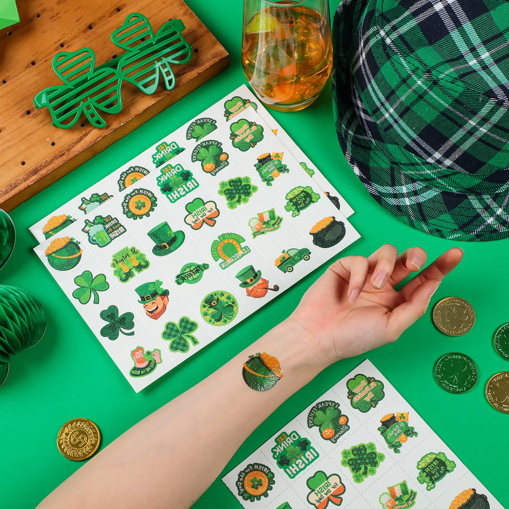 Nosiny glitter tattoos sheet 04 includes Irish flag motifs for celebration flair