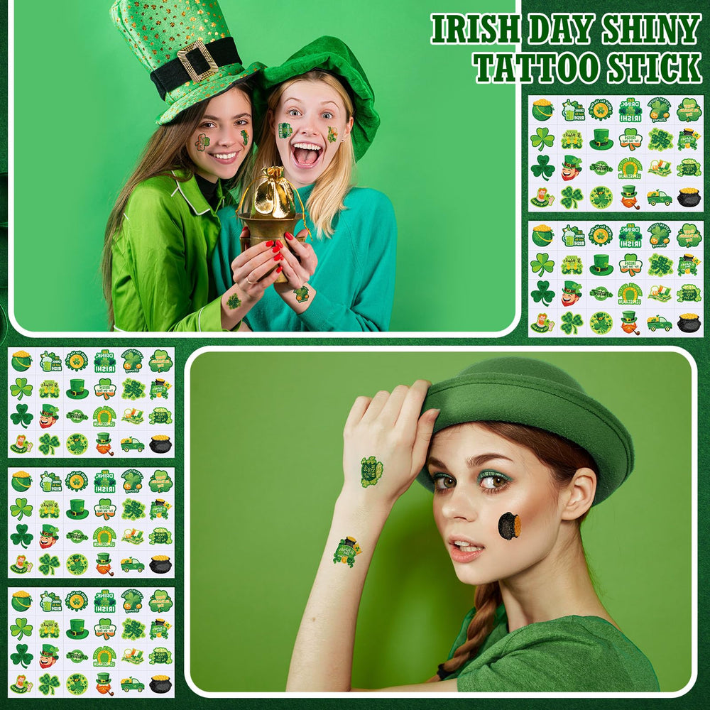 Nosiny glitter tattoos sheet 06 displays a pot of gold for lucky styling
