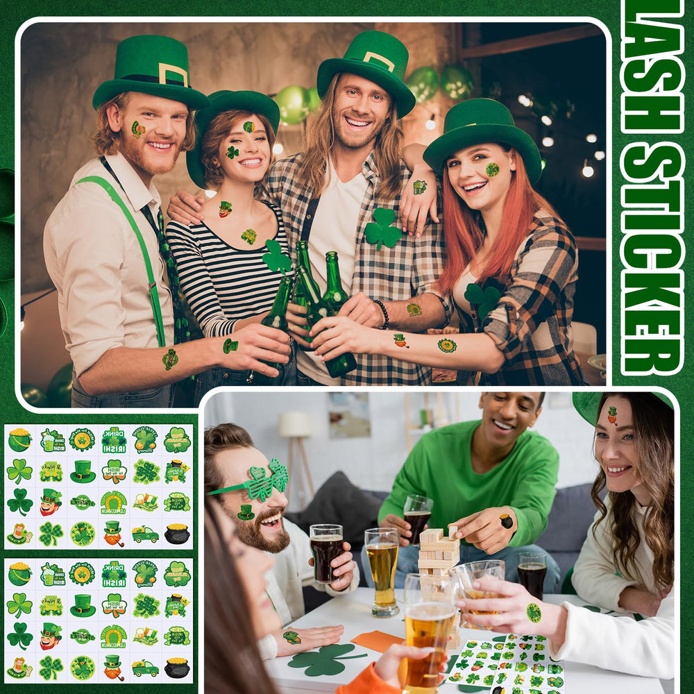 Nosiny glitter tattoos sheet 07 offers balloons and shamrocks for kids' fun looks