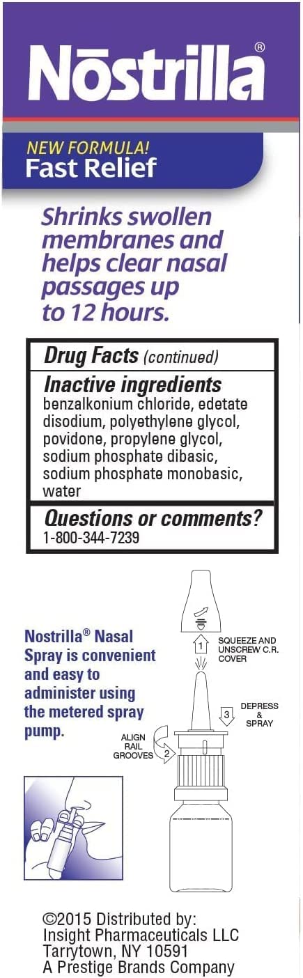 Nostrilla nasal decongestant spray measured-dose per pump ensures consistency