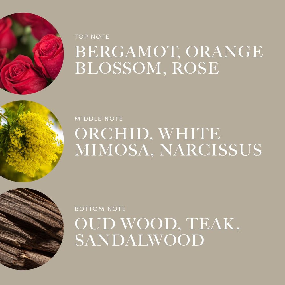 Notes: orchid, white mimosa, night rose fragrance details