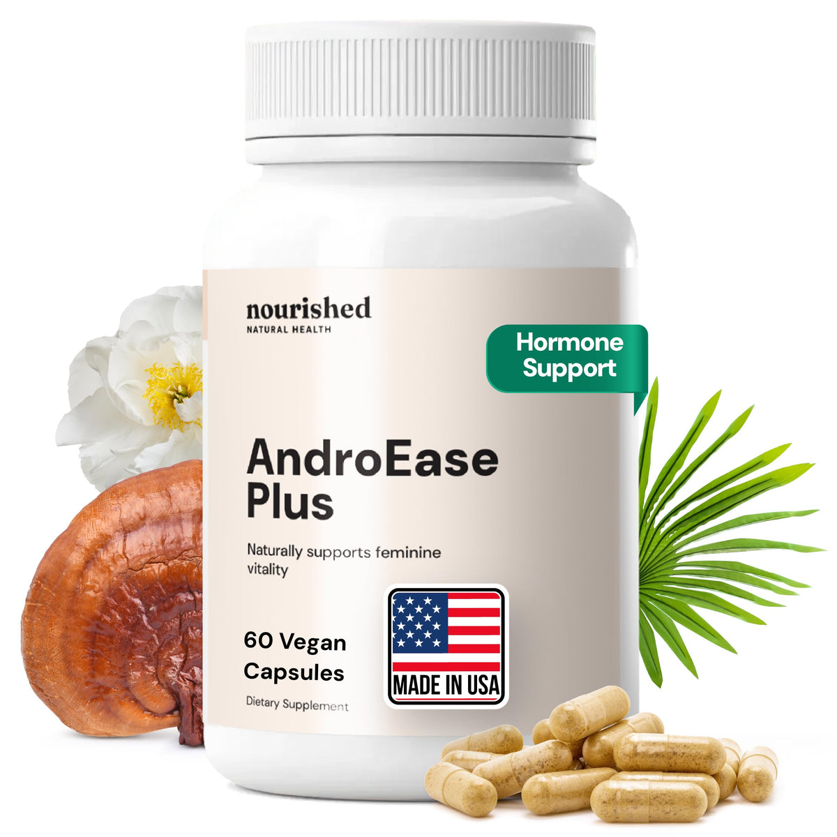 Nourished AndroEase Plus bottle with label