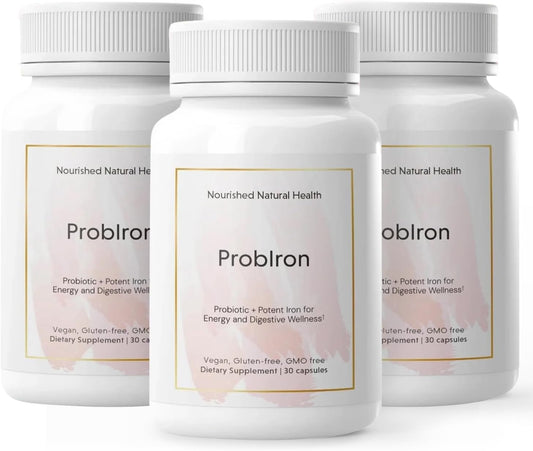 Nourished ProbIron bottle with 90 capsules