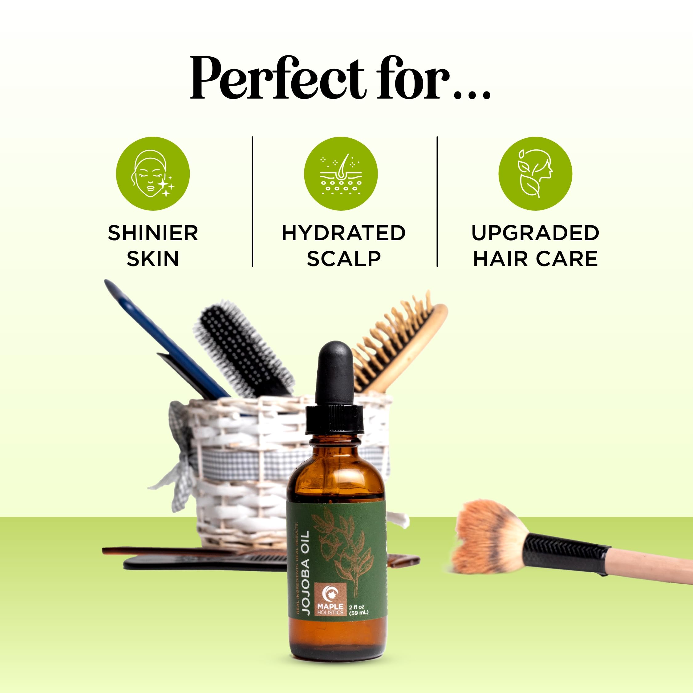 Jojoba oil for hair shine and hydration