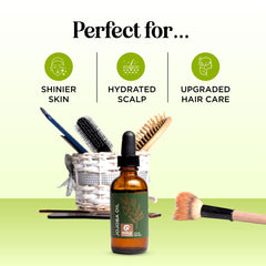 Jojoba oil for hair shine and hydration
