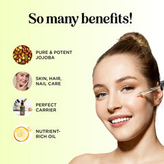 Face and skin care jojoba oil application for dry skin
