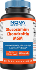 Nova Nutritions Glucosamine Chondroitin MSM 2600mg 180-count bottle