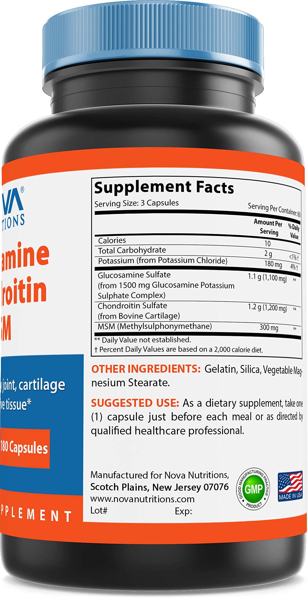 Ingredients information for Glucosamine Chondroitin MSM
