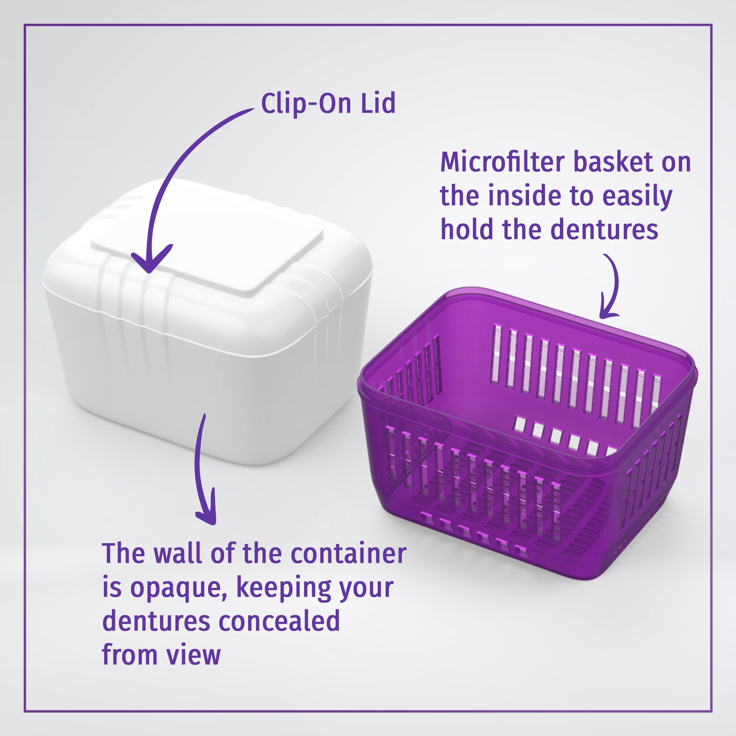 Opaque wall design keeps dentures concealed
