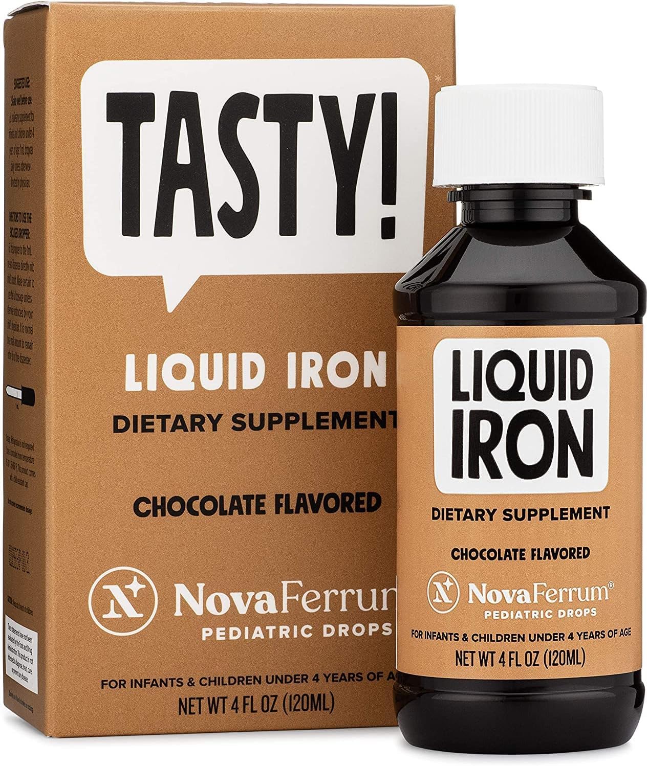 NovaFerrum Tasty liquid iron drops for infants and children — 1 mL dose with 15 mg iron