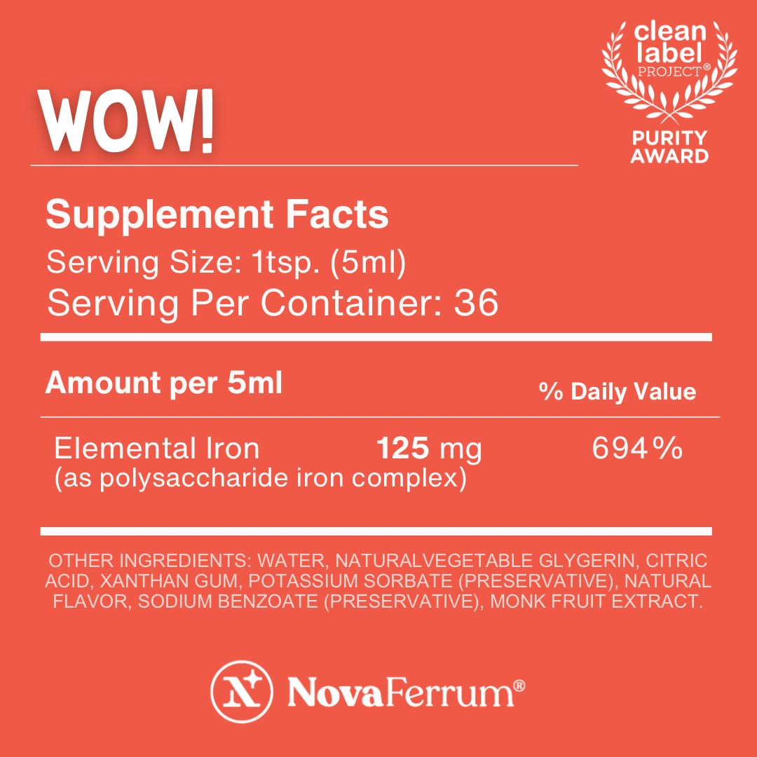 Adult iron supplement in vegan and gluten-free formula