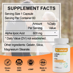 Close-up of Novafun ALA 600mg bottle