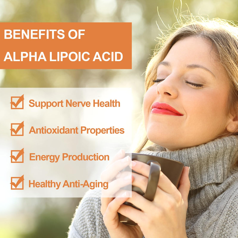 Back label of Novafun Alpha-Lipoic Acid 600mg capsules