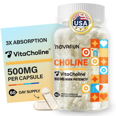 Novafun Choline 500mg bottle – 60 capsules